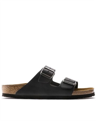 Arizona Oiled Leather Sandal - Black